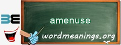 WordMeaning blackboard for amenuse